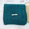 Wool knitted scarf women's high-end sense thickened warm average size neck protection scarf versatile flat machine process OO custom