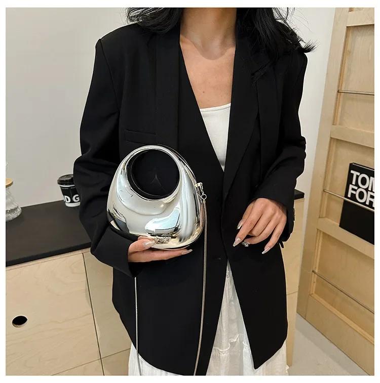 Luxury Designer Evening Clutch Clear Acrylic Women Handbags Fashion Shoulder Bags Half Moon Wedding Purses Party Tote Ladies sac