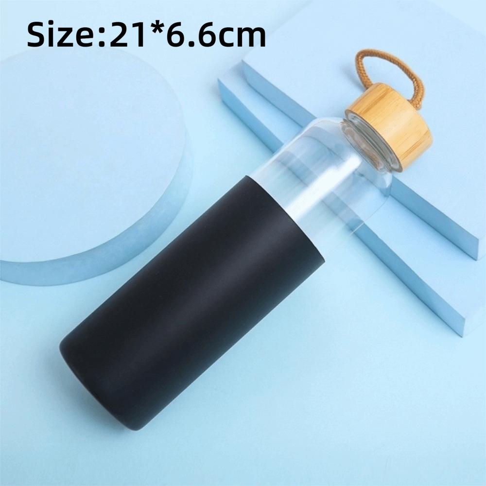 500ml Glass Water Bottle Leak-proof Lid Silicone Sleeve Sports Water Cup Eco-Friendly Reusable Water Bottle Travel