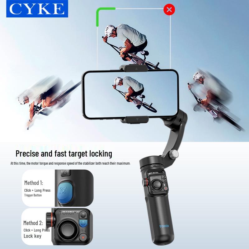CYKE AI Face-Tracking Stabilizer & Selfie Stick with Three-Axis Gimbal