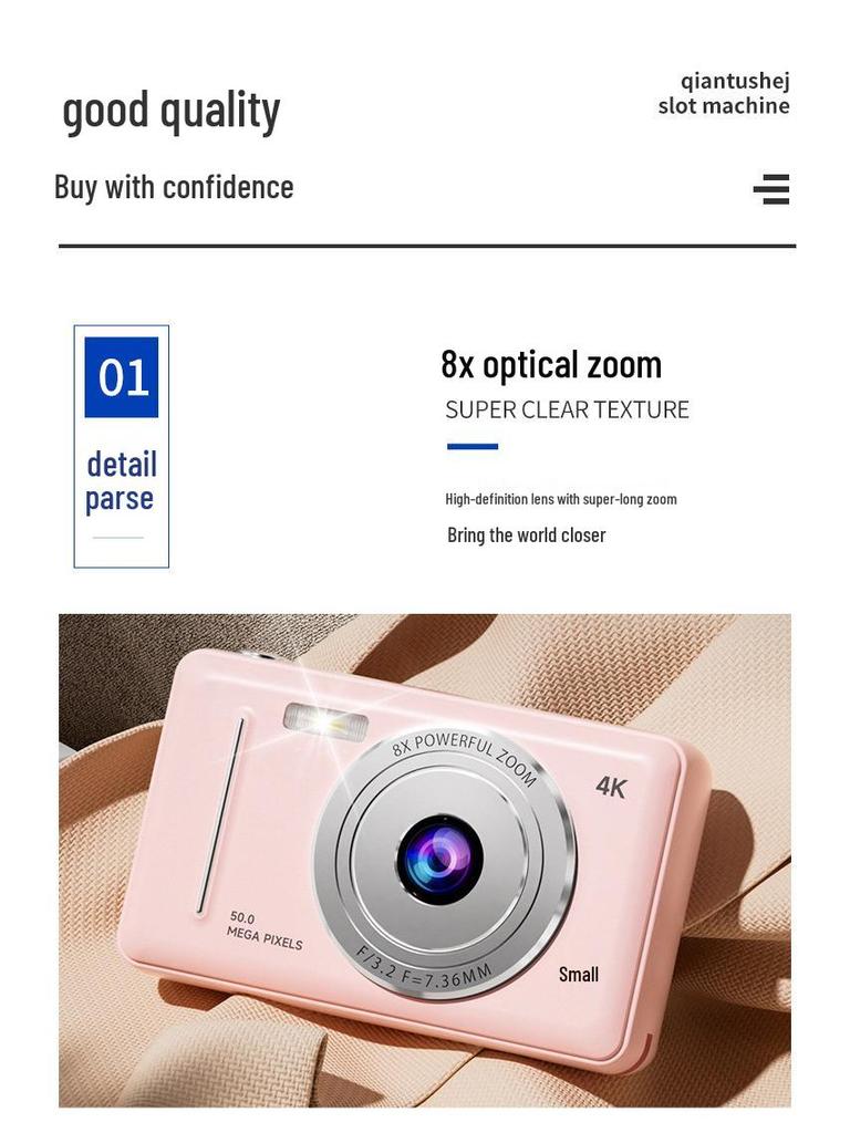 Retro CCD Student Pocket Camera with Dual Flash - A1