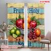 2pcs 2D Flat Printing Drapes Fruit of Holy Spirit 100% Polyester Fabric Without Electricity Festive Curtains for Home Wall Yard