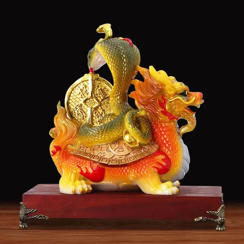 Chinese Style Xuanwu Divine Beast Ornament Dragon Turtle Turtle Snake Square Position Divine Beast Living Room TV  Office Craft