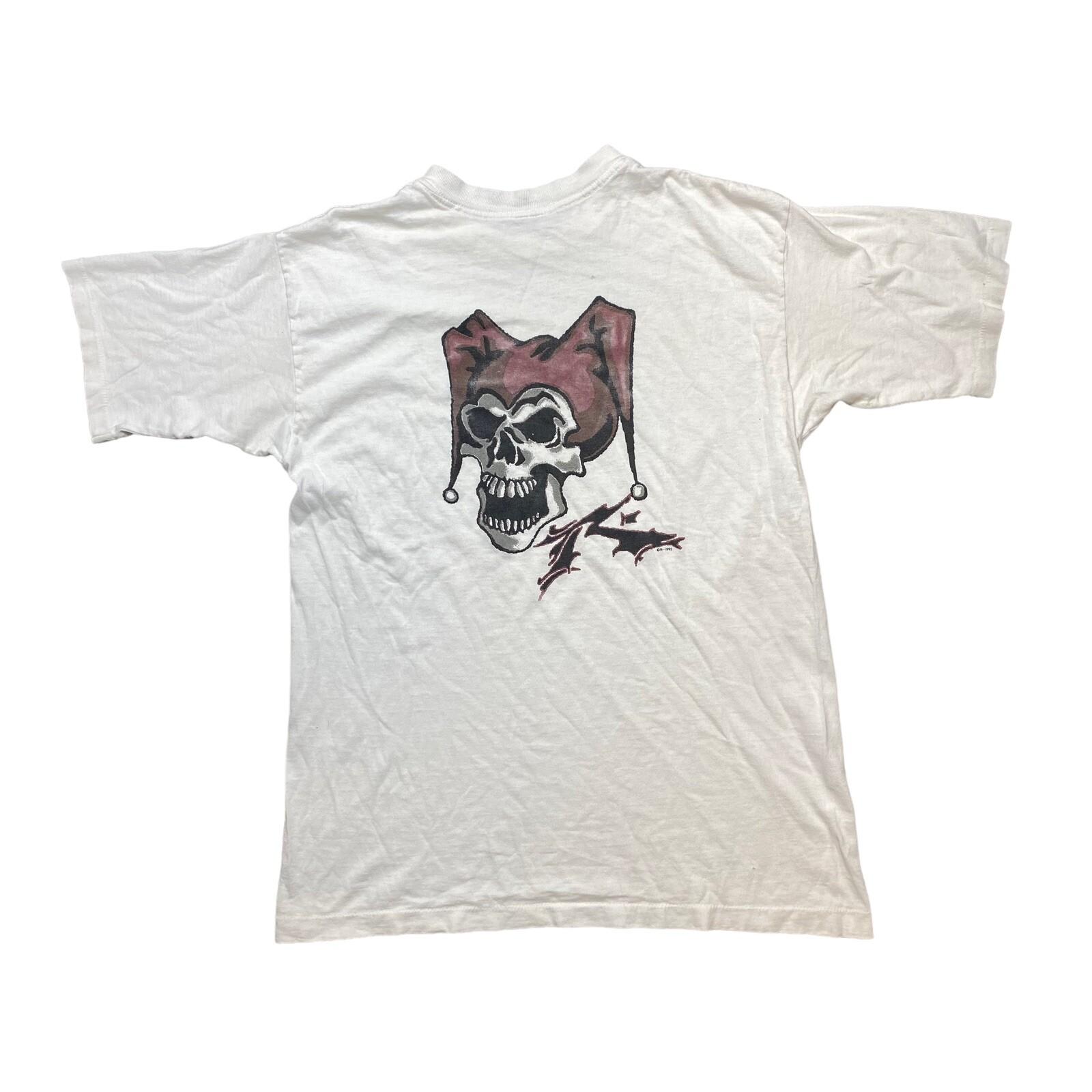 Vtg 80s Rusty Surf Single Stitch Skate Skull T-Shirt Sz L/XL Rare Promo S разноцветный