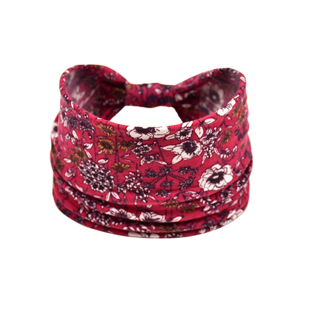 Women's Paisley Sport Yoga Headband - Sweat-Absorbing, Elastic Cotton, Bohemian Style