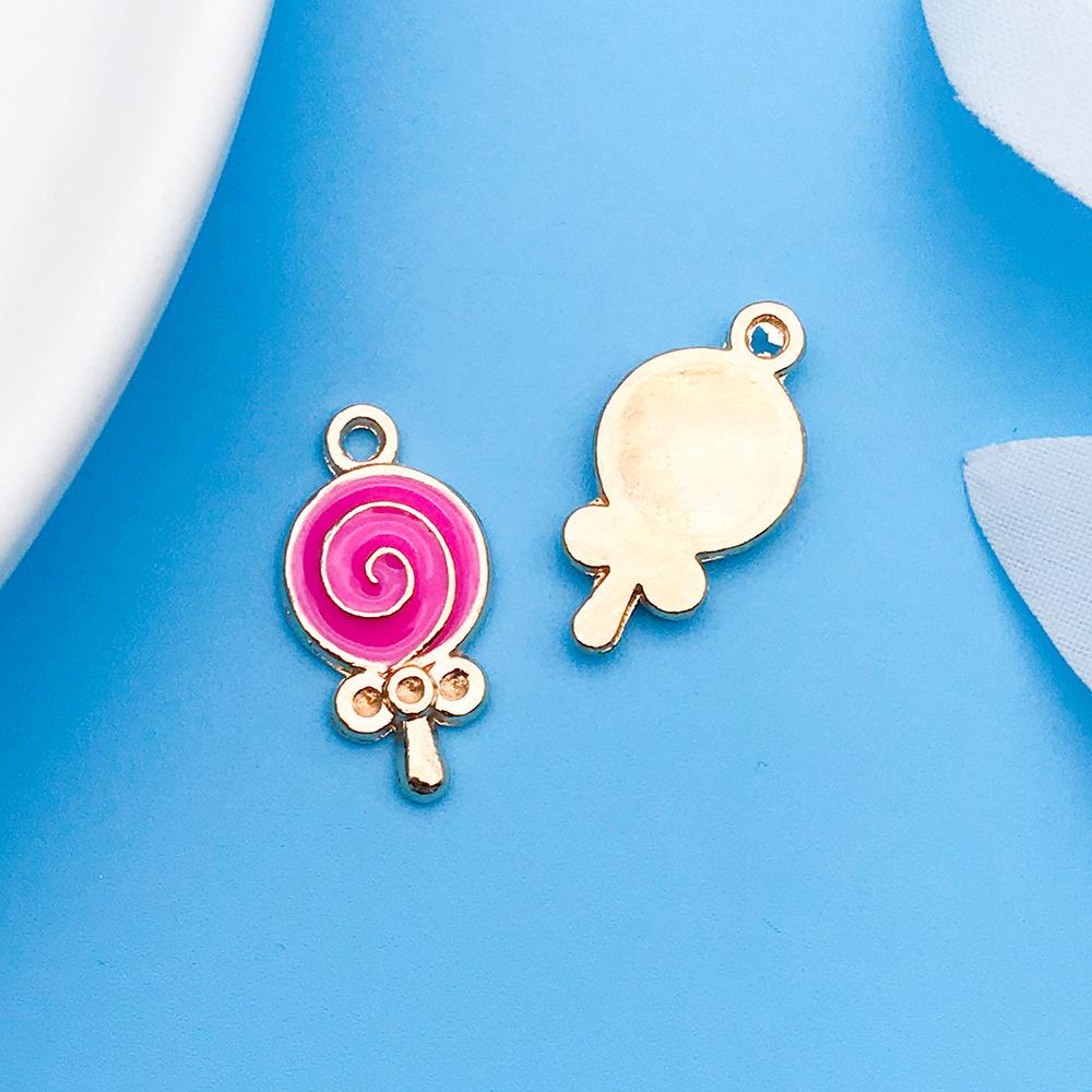 30 Cartoon Alloy Jewelry Pendants: Rose Red Drip Oil for DIY Bracelet and Handbag Accessories