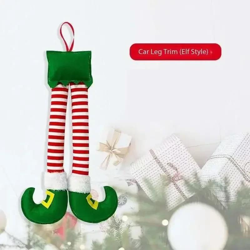 

1PC New Year Car Christmas Elf Santa Legs Decoration Christmas Decor for Home Xmas Tree Pendants Ornaments Happy Gifts Amagi