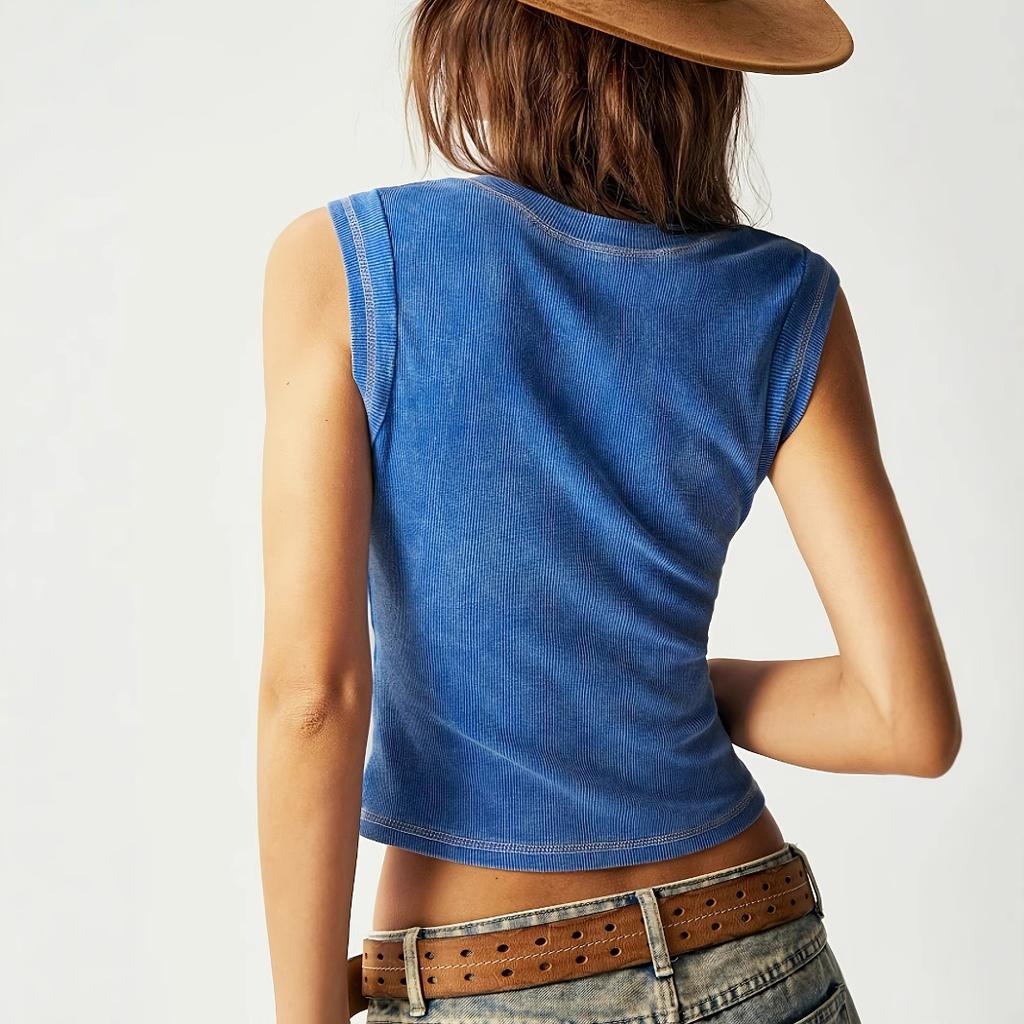 Fashion Solid Sleeveless V-neck Slim sexy Camisole Women's Knitted Vest crop tops Casual Tank Top Knitwear Streetwear y2k summer