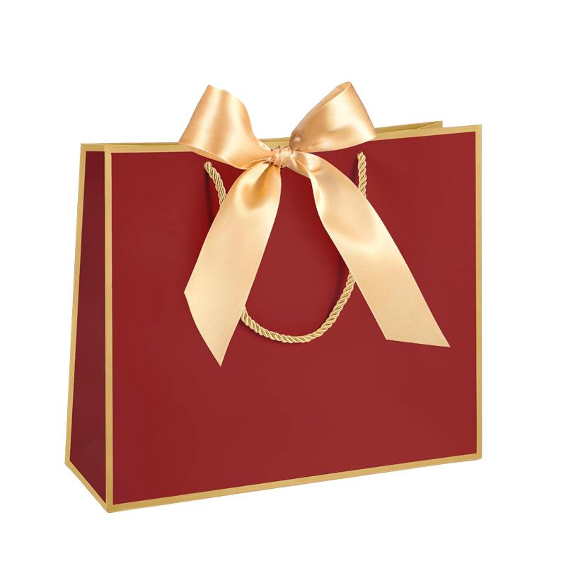 Bunte Band-Schleife Tragetasche - Quadratische Geschenktasche & Einkaufstasche mit individueller Logo-Option