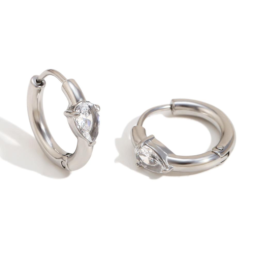 

MamacitaSlay 316L Stainless Steel Zircon Hoop Earrings 18K Gold Plated Waterproof Simple Jewelry Women s DIY Earrings 2026 Gifts