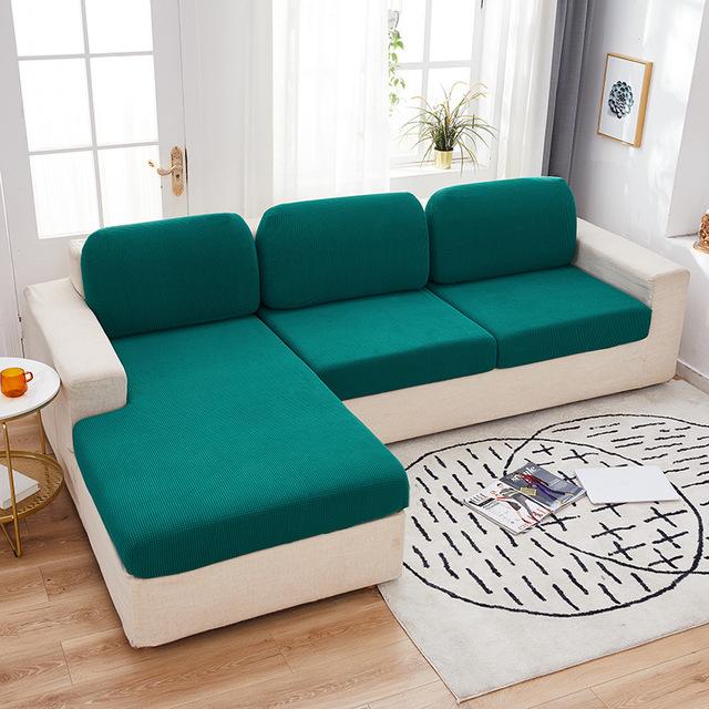 Jacquard Sofa Furniture Cushion Pad Cover Plain Color Furniture Couch Covers For Living Room Home Spandex Stretch Washable Removable Protector