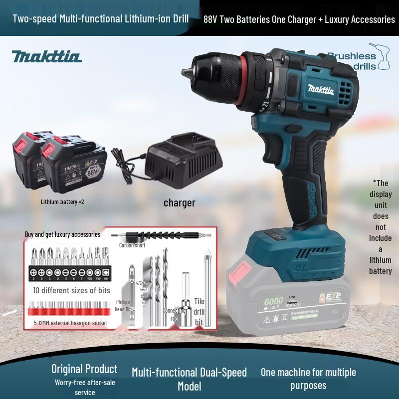 Makita-Style Brushless Hand Drill & Electric Hammer with Rechargeable Lithium Battery