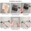 Self-Adhesive Bathroom Towel Storage Rack Wall Mounted Towel Bar Rail Organizers Hanging Towel Holder Easy Installation