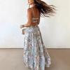 Bohemian Suspender Floral Pendulum Dress Summer New Chiffon Vacation Style Loose And Elegant Dress