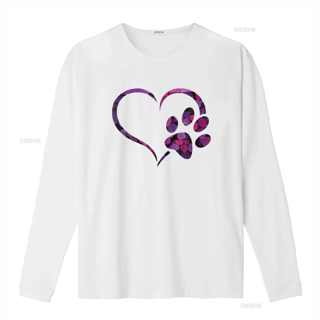 Floral Violet Purple Dog Cat Paw Print Heart Puppy Women S T Shirt with Personality Cute Tops for Vintage Washed
