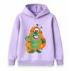 Kids Boys Girls Hoodie Sweatshirt, Cute 3D Cartoon Green Alien Print Long Sleeve Casual Pullover Hooded Top for Toddlers School Daily Wear