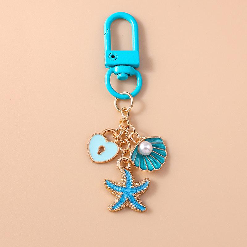 Aihua Cute Keychain Y2K Summer Beach Pearl Shell Key Chains For Women Girls Handbag Pendants Keyring Ocean Vacation Jewelry Gift