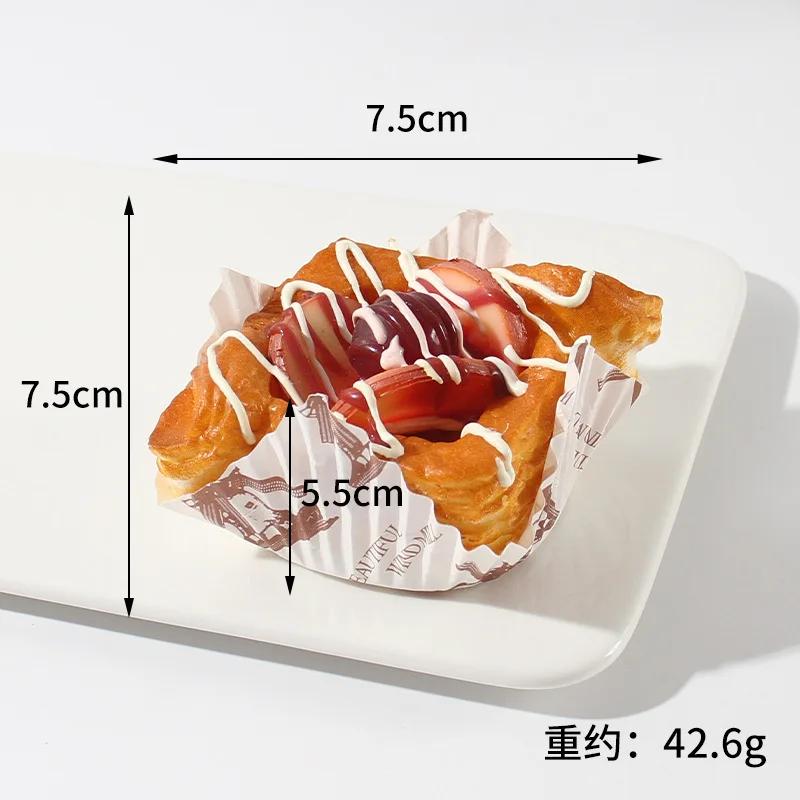 Home Decor PU  Simulated Square Paper Cup Bread Model Cup Fruit Cream Brushed Cake Dessert Shooting Prop Decoration