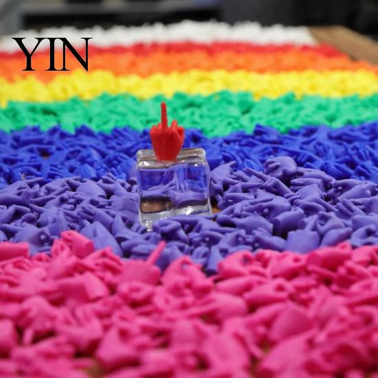 Assorted Color Middle Finger 25/50/100Pcs 3D Printed Mini Set, Tiny Colorful for Desktop Toy Desk Decor, Miniature Hand Gesture Figurine Gag