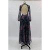 Elegant Floral Print Long Sleeves Backless Maxi Dress Women O Neck Wedding Party Gowns Bride Bridesmaids Host Long Dress