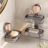 Portable Suction Cup Soap Box NO-Drilling Wall Mounted Soap Dish Holder Removable Soap Storage Rack For Bathroom Shower