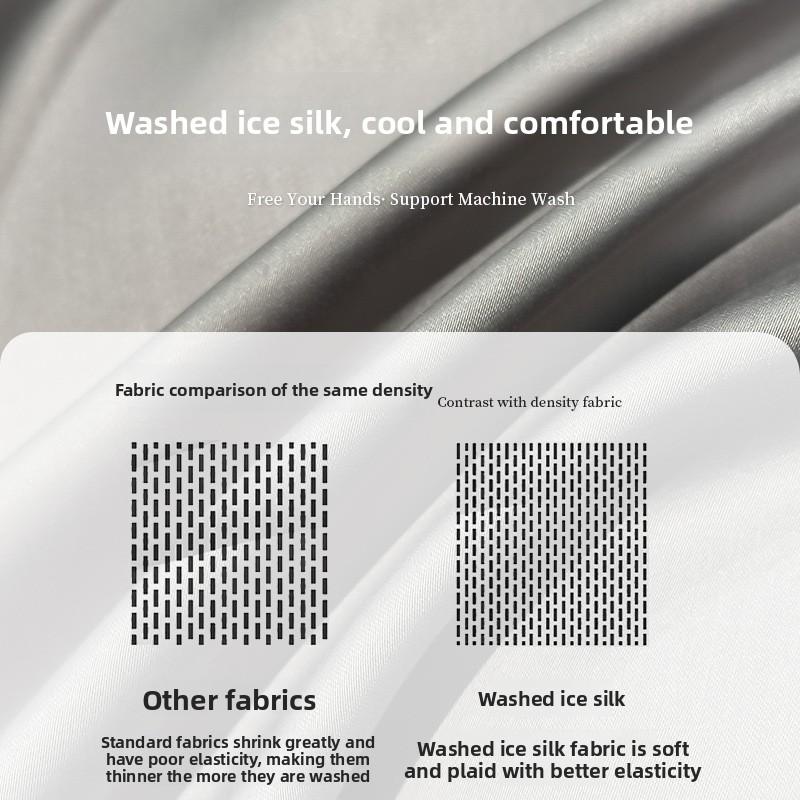 Ice Silk Bed Sheet Set Summer Cooling Solid Color Soft Durable Machine Washable Dormitory Single Bedding Set