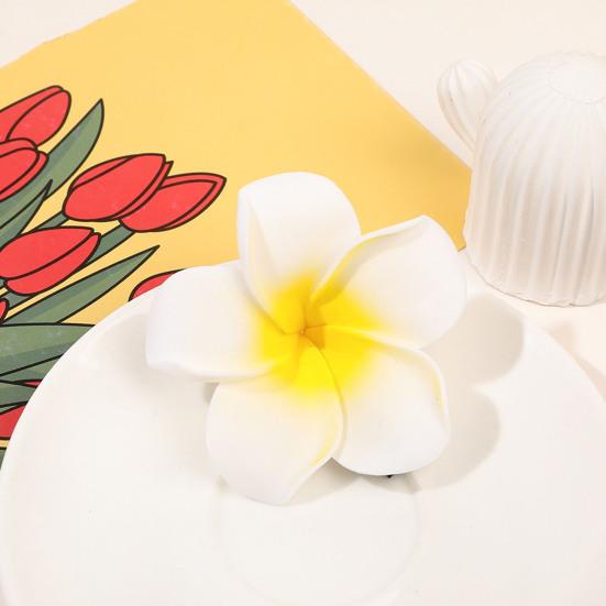 2 Adet Plumeria Çiçek Saç Tokası Kaymaz Renkli Yan Klipsler Kadınlar Kızlar için Dekoratif Plastik Saç Aksesuarları