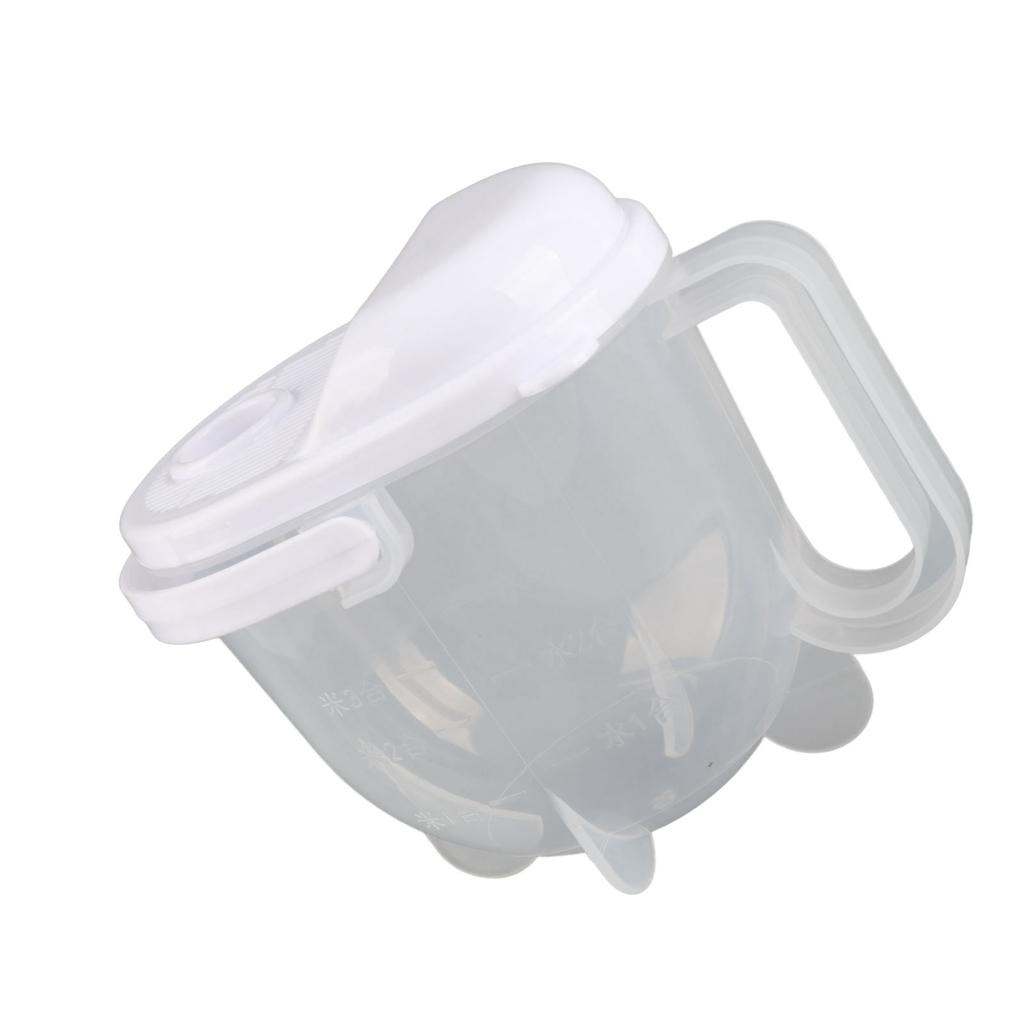 Rice Washing Bowl Water Flush Type ABS Clear Scale Fine Strainer Auxiliary Handle Rice Cleaning Basket for Kitchen