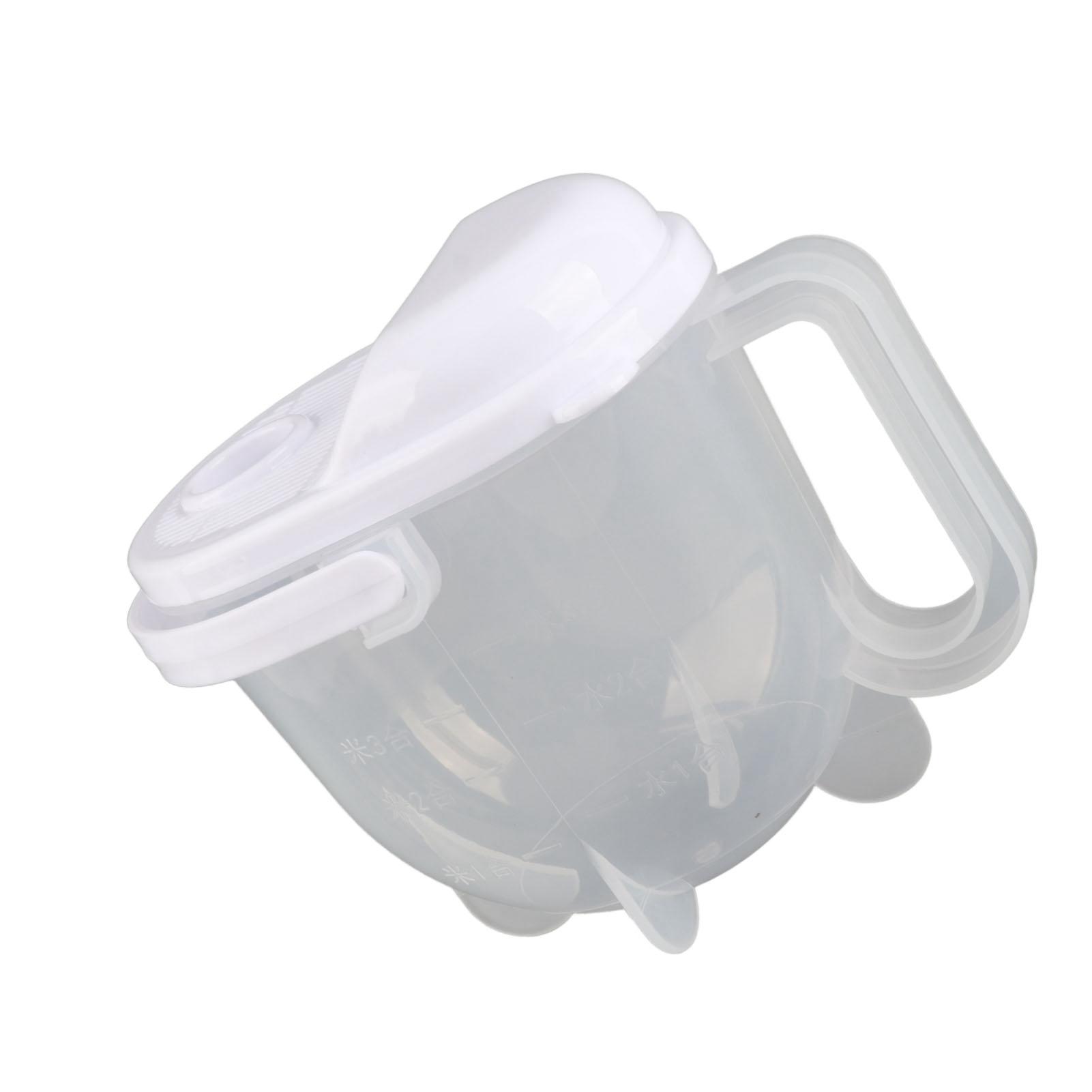 

Rice Washing Bowl Water Flush Type ABS Clear Scale Fine Strainer Auxiliary Handle Rice Cleaning Basket for Kitchen