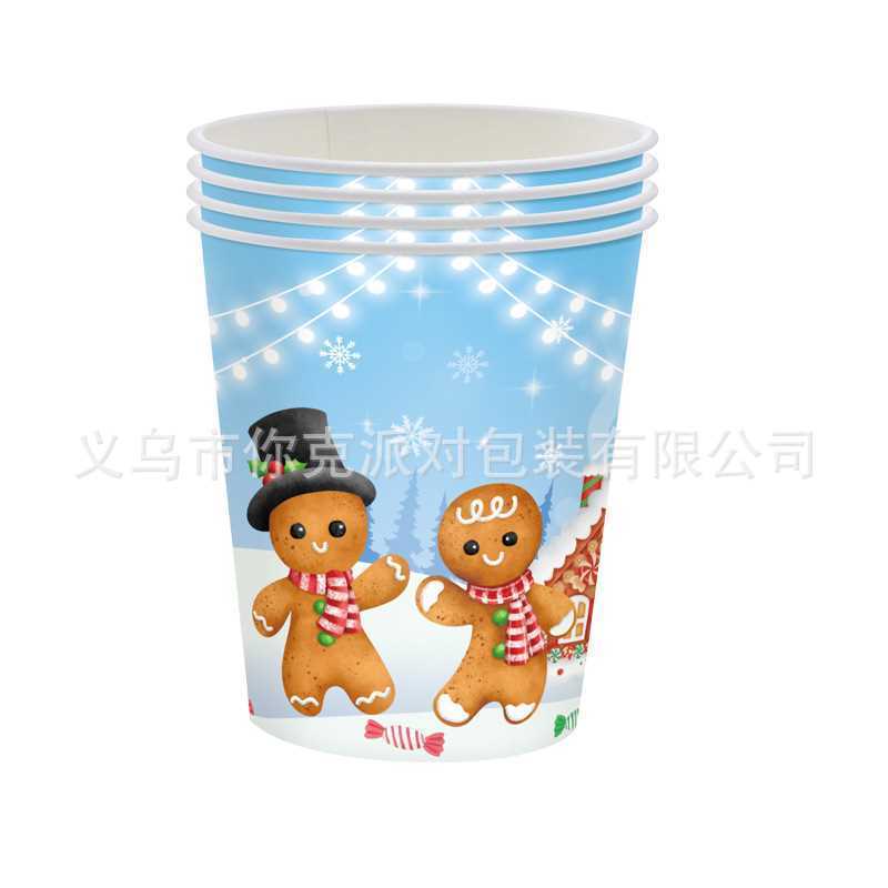 Christmas-themed Party Tableware, Snowflake Paper Cups, Paper Plates, Tissues, Tablecloths, Decoration and Scene Supplies