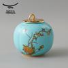 Yongfengyuan Madam Porcelain West Lake Blue Tea Caddy