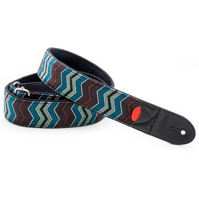 Straps 5cm ZIGGY BLUE RightOn! Guitar/Bass Strap, Wide, 80-145cm,