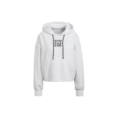 Printed Hoodie Women Tops White HB1448