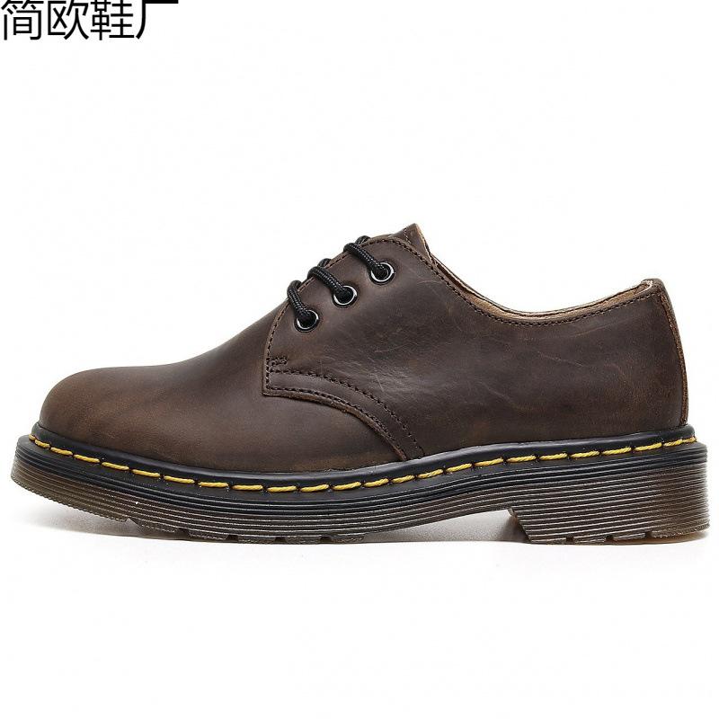 

First layer low-top small leather shoes women s leather Crazy Horse red short boots round head men s and women s casual tooling 48