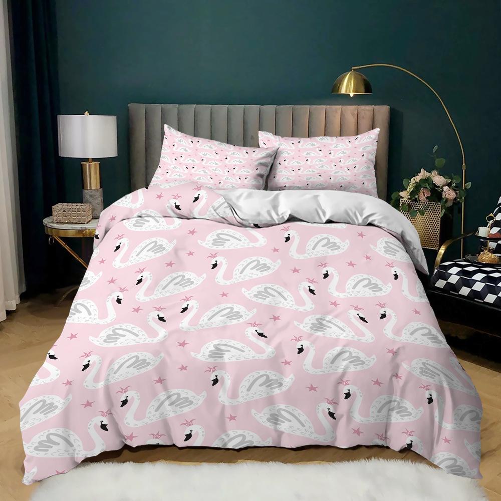 Small Fresh Three-Piece Girl Kit Quilt Cover Pink Fairy