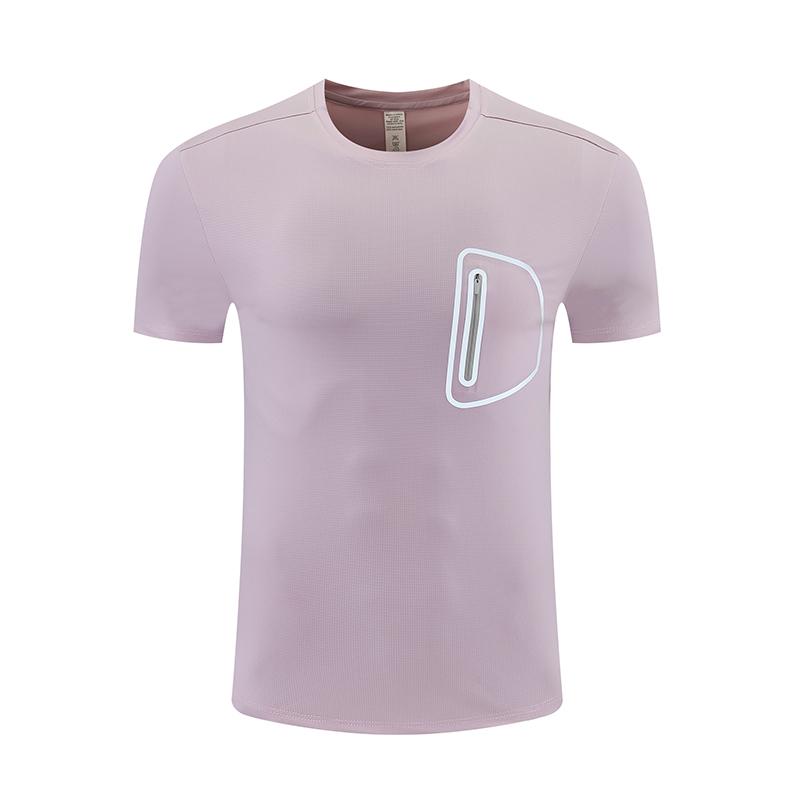 

Solid Color Short Sleeved T-shirt Breathable Quick Drying Outdoor Running Sports Men s Stretch Short Sleeved T-shirt XL фіолетовий
