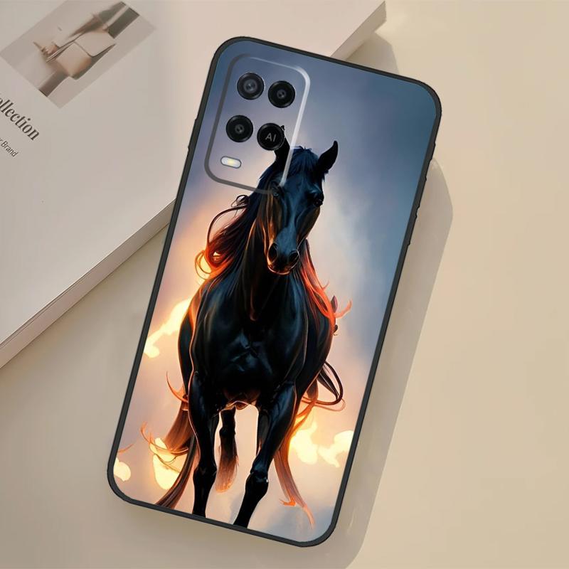 Animal Majestic Painting Horse Case For Oppo A17 A57 A77 A74 A54 A94 A78 A98 A18 A60 A80 A40 A38 A58 A96 A76 A16 A15 A5 Pro