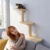 3-Level Wall Mounted Cat Tree Solid Wood Cat Sisal Scratching Post Cat Perch  Pet Playground