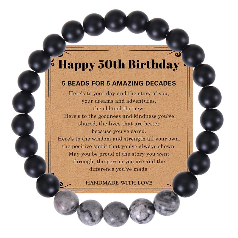 

JYL TS Bracelet Men s Elastic Beaded Evokes Sophistication & Stable Luck 50th birthday цукерки рожевий колір