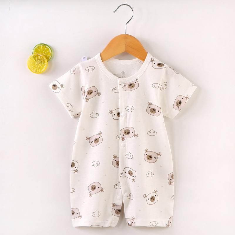 Newborn Baby Clothing Boy Girl Baby Clothes Items Cotton Bodysuit Summer Short Sleeve Romper Infant Toddler Sleepwear