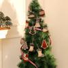 Handmade Christmas Linen Plaid Hanging Decor Xmas Bells Ball Decorations  Hotel Office Decor