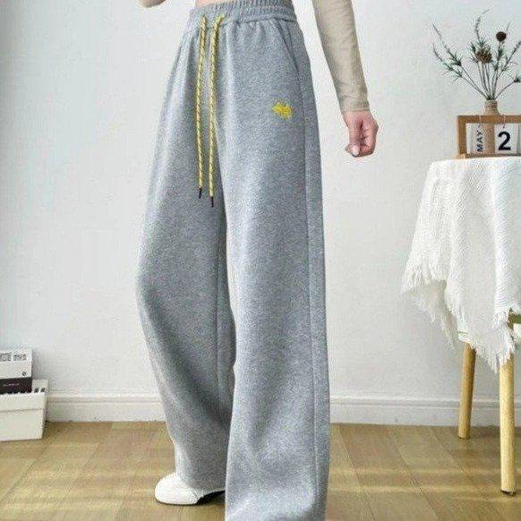 Herbst Damen Jogginghose: Vielseitig, mit Bündchen, Kordelzug, gerades Bein, Freizeitkleidung