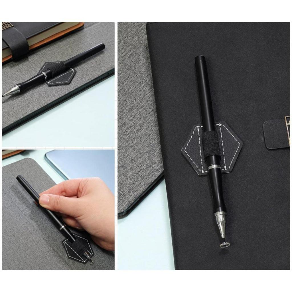 PU Self-adhesive Pen Holder  Capacitive Pen Holder Elastic Band Computer Self-adhesive  Stationery Organizer