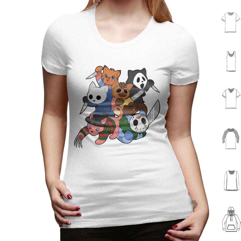 Slasher Kitties Group Of 6 T Shirt Cotton Men Women DIY Print Slashers Slasher Movies Horror Horror Movies Scary Movies