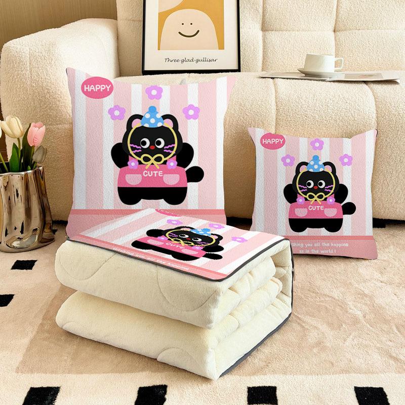 Thickened milk fleece throw pillow quilt dual-purpose two-in-one office nap pillow car cushion quilt