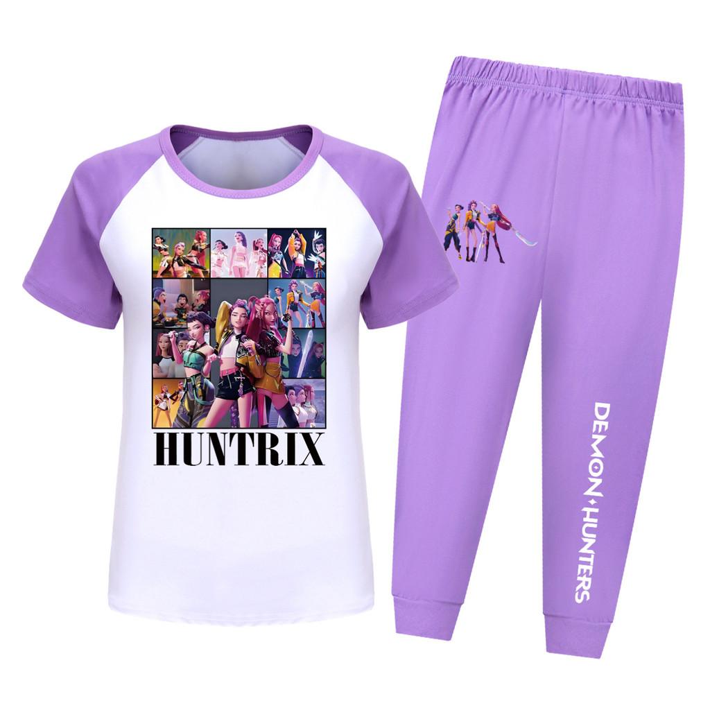 Kpop Demon Hunters Print Toddler Pajama Suit With Soft Cotton Material For Comfortable Nightwear