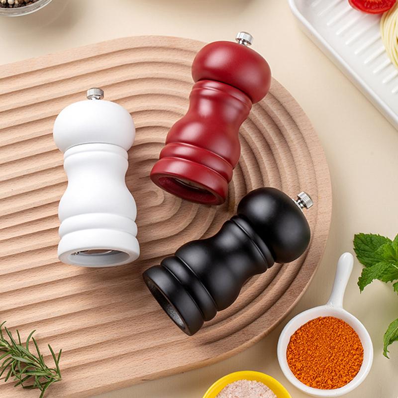 Wooden Salt Shaker & Pepper Mill Pepper Grinder Salt Shaker Pot High Gloss