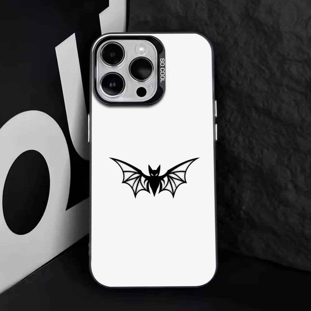 

Bat Spider Pattern Matte Texture Phone Case For iPhone17,16,15,14,13,12,11 Plus,ProMax,XS,Colorful Silver Phone case Funda Cover iPhone16plus