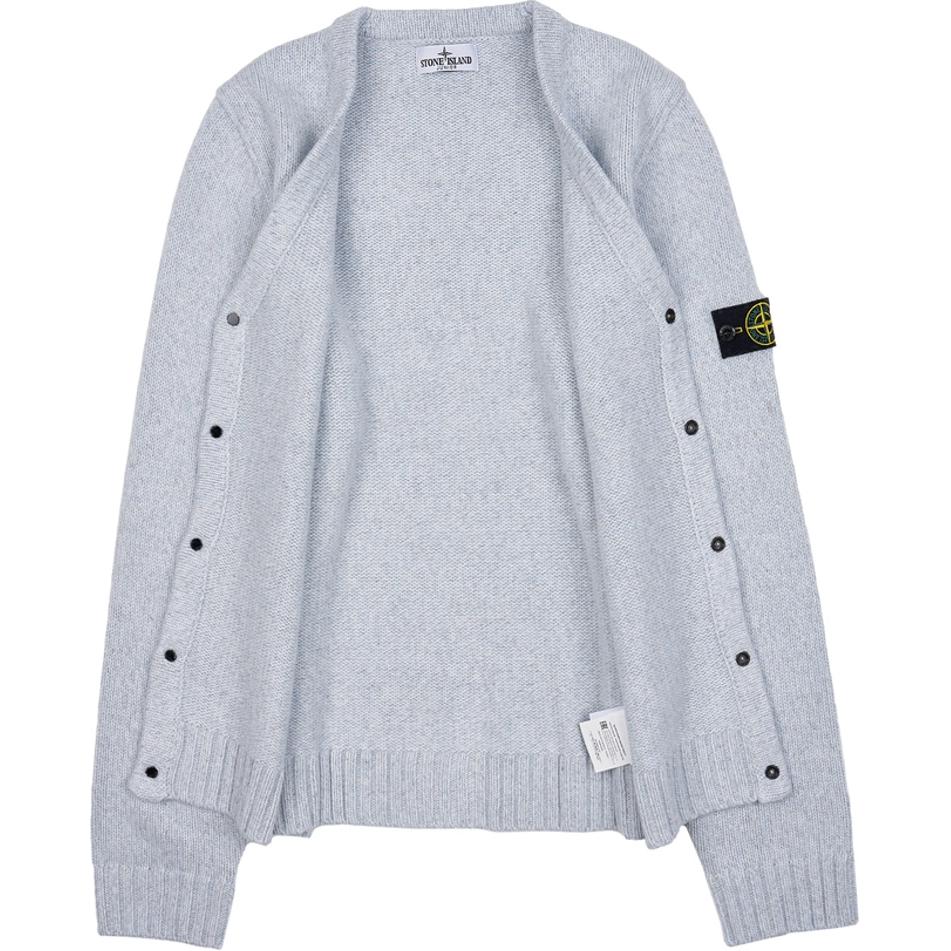 Stone Island Sweater Logo Badge V-Neck Single-Breasted Long Sleeve Kids sweaters Blue 7916519Z6-V0093