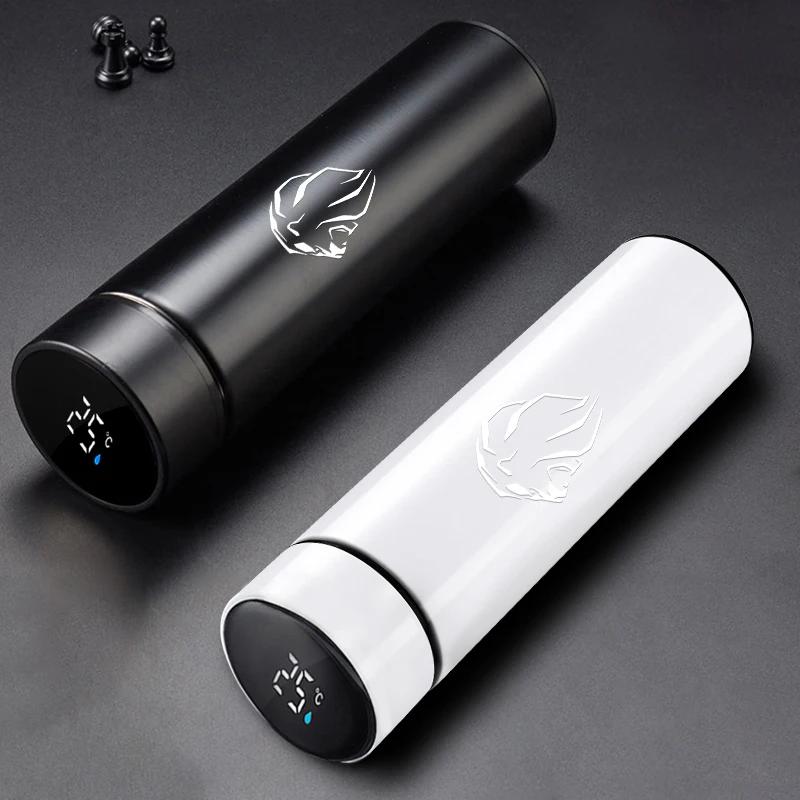 2026 Hot Car Sticker 500ml Portable Car Smart Thermos Bottle Temperature Display Cup For Peugeot 407 508 2008 5008 307 308 3008